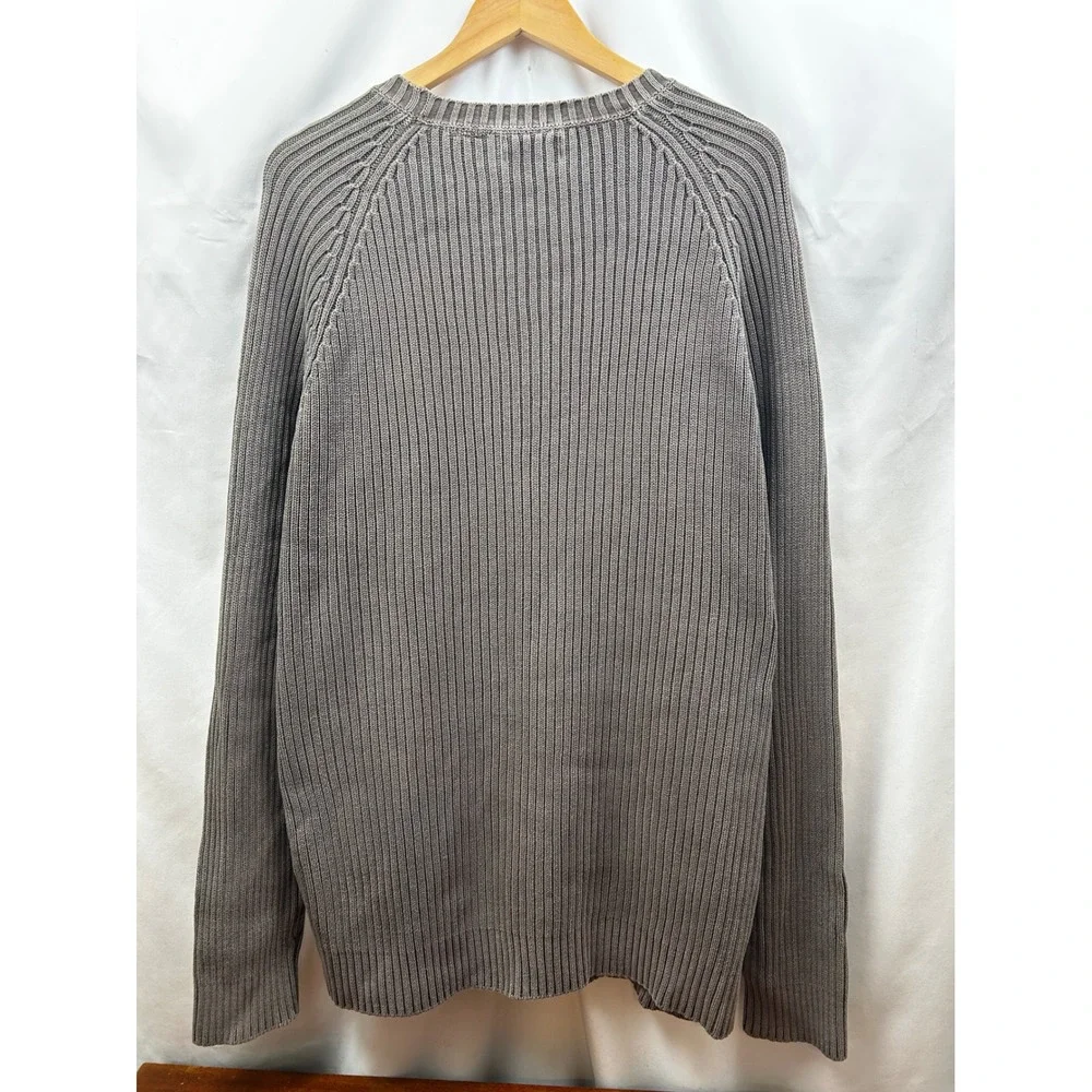 Debenhams Oversized Cotton Knit Sweater Mens M Brwn Ribbed Crewneck Y2K Timeless